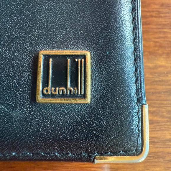 Dunhill Black Leather Wallet with Gold Accents Vintage - Picture 7 of 7